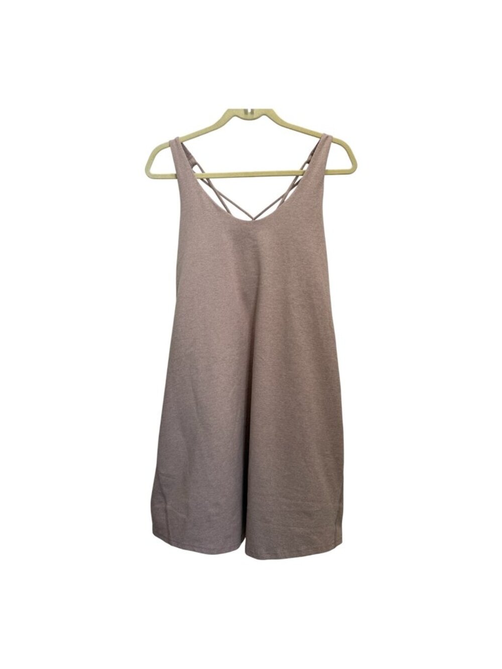 PrAna athletic dress Sleeveless Strappy Back XL Beige Light Tan Round Neck EUC